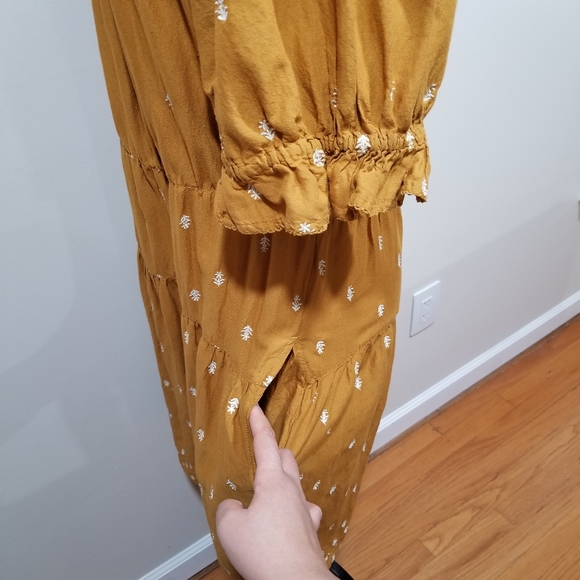 OLD NAVY Boho Off Shoulder Dress Color Ocher SIZE L TALL. - Picture 13 of 17